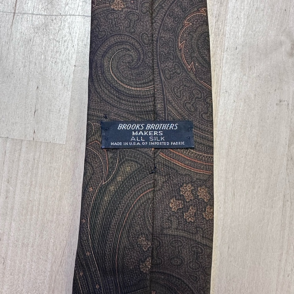 Vintage Brooks Brothers Brown Paisley Tie